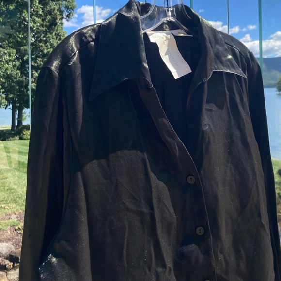 Vintage Christie & Jill Dark Green Holiday Dress Shirt | Women’s 14 - Picture 7 of 9